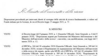 BANDO in uscita – fondo italiano per la ricerca